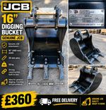 GENUINE JCB 16" 400mm DIGGING BUCKET 35mm PINS