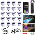 45mm Decking Lights WiFi Deck Light RGBW+IC Music Sync Plinth Lights Garden IP67