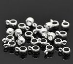Bail Beads Charm Hangers - 30 pcs - Silver Plated 4mm x 9mm Jewellery Findings