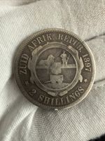 1897 ZAR South Africa 2 Shillings Paul Kruger SCARCE DATE .925 Silver KM#6