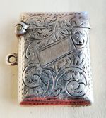 Antique Solid Silver Vesta Case J.C Ltd Hallmarked Engraved Match Safe