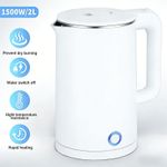 Cordless Electric Kettle 2L 1500W Stainless Steel Jug Overheat Protection 360°