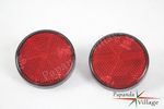 Pair Round Red Reflector Side Marker For Motorcycle ATV Truck Trailer Honda UTV