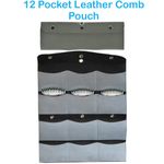 Sheep Shearing Handpiece Leather Comb Pouch 12 Pocket Foldable