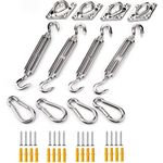 44Pcs Stainless Steel Sun Sail Shade Canopy Fixing Fittings Hardware Accessory