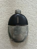 James Dixon & Sons Leather & Pewter Antique Hip Flask