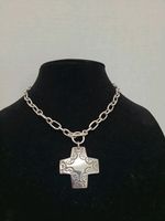 VTG 925 Sterling Silver Silpada Cross, Toggle Necklace 17 In., Virtuosity