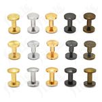Flat/Arc Belt Screw Leather Craft Chicago Nail Brass Solid Rivet Stud Head Tool