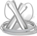 Silver Handles Skipping Rope Leather Speed Fitness Exercise Gym Jumping Training