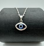 925 Sterling Silver Evil Eye Charm Protection Pendant Necklace 18" 20" 22" 24"