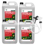 4 x 5L Industrial Weed Killer Strong Fast Acting Weedkiller Long Hose Trigger
