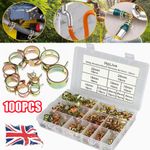 100PCS Fuel Line Hose Clamps Spring Clips Water Pipe Air Tube Fastener Car Set