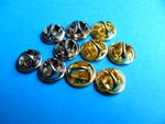 10, Pin Badge Butterfly Backs / Fixings / Clutch / Clasp / Clip.  Mixed Colour