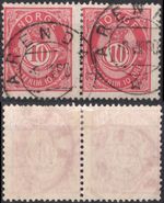 B9-1 Norway 1886-93 NK 53, nicely canc. Arendal 8 VIII 90, MI 45, Sc #40.