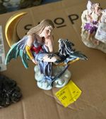 Puckator Fairy Figurine Ornament Sitting on Crescent Moon with Dragon