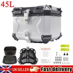 45L Motorcycle Rear Top Box Aluminium Alloy Tail Carrier Luggage Tool Top Case