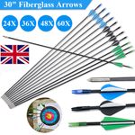Fiberglass Compound Bow Arrows Field and Target Practice Arrows 30" SPINE 800