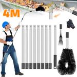 Gutter Cleaner 12Pc 4M Telescopic Roof Gutter Cleaning Tools Kit with Adjustable