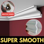 COVING Polystyrene SUPER SMOOTH CORNICE HL90 70x70mm 2M Ceiling Lightweight  XPS