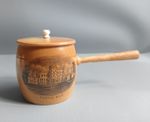 Antique Mauchline Ware Thimble Holder Lidded Pot Pan Castlemilk Lockerbie