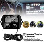 Inductive Tachometer Gauge Engine RPM Meter Engine Tach Hour Meter Digital ***