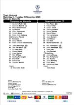 Marseille v Newcastle Utd FC Team & Tactical Sheets (Season 2025/2026) 