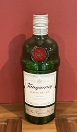 Tanqueray London Dry Gin Bottle, Empty Green Glass - 70cl with screw cap. Used