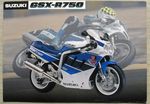 SUZUKI GSX-R750 Motorcycle Sales Spec Leaflet Oct 1989 Ref 99999-A1701-ILI