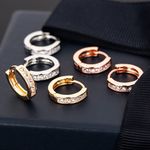 925 Sterling Silver Crystal Huggie Hoop Earrings Womens Girls Jewellery Gift UK