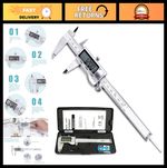 6 Inch Digital Caliper Tool - Stainless Steel Vernier Micrometer, Large LCD, Aut