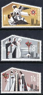 Malta 1968 Christmas Complete Set SG 409 - SG411 Unmounted Mint MNH