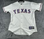 Texas Rangers Baseball Jersey Size Medium White MLB Majestic
