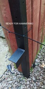 Fence Post Repair System Fence post Spike -Knock in Screw Down Concrete in 