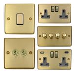 G&H Satin Brushed Brass CSB3 Light Switches, Plug Sockets, USB, Dimmers, Toggles