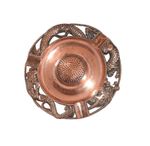 Vintage Copper Chinese Hong Kong 3D Cut Out Dragon Design Ashtray 6.5"