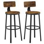 Tall Bar Stools, Bar Chairs with Backrest，1 set for 2 pieces，LBC026B02V1