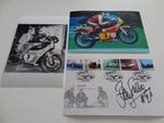 MOTOR RACING LEGEND BARRY SHEENE SIGNED PRE-PRINT WORLD CHAMPION 3 PHOTOGRAPHS