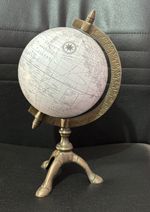 Vintage Terrestrial World Globe With Brass Stand Decorative Gift