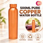 500ML 100% Pure Copper Water Bottle Flask Best For Ayurveda Yoga Health Benefits