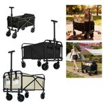 Pull Along Folding Hand Cart Garden Wagon Trolley Festival Camping Beach Caddy