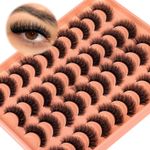 20 Pairs Natural False Eyelashes Cat Eye Strip LashesNatural C Curl Fake Eyelash