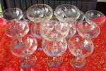 15 x Vintage Babycham Glasses White Fawn Hexagonal Stem 1950s