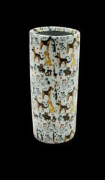 Classic Dog Design Umbrella Stand / Walking Stick Holder Ceramic 18" Round