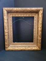 AESTHETIC Movement Ornate GOLD GILT Antique Wood PICTURE FRAME 12 1/2" x 14 1/2"