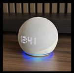 Amazon Echo Dot 5th Generation with Clock ONLY┃Glacier White