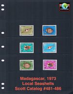 $6.00 Scott Value - 1973 MADAGASCAR Seashells Shells Indian Ocean CV MNH NH UMM