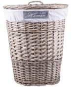 Wickerfield Shabby Chic Oval Wicker Laundry Basket with Lining and Lid