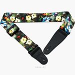 Guitar Strap Retro Floral Adjustable Pu Leather End Electric Guitar Bass Strap