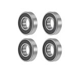 Ball Bearings Double Sealed 10mm ID 22mm OD 6mm Thick Z2 ABEC1 4Pcs