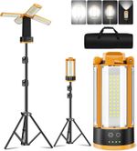 Rechargeable LED Work Light Tripod Stand  Flood Lights Workshop Camping Torch UK